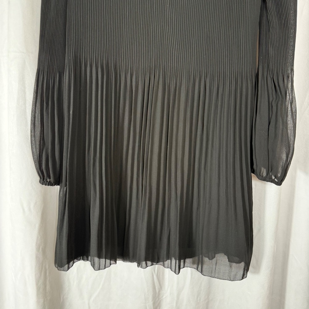 Wilfred Aritzia Black Pleated Mini Dress Long Sleeve Keyhole Back 2XS 81688 - Picture 12 of 12